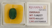 5.8/CT Natural Panna Stone with Govt. Lab Certificate-12377D50213